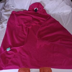 Pillowfort Vibrant Pink Flamingo Hooded Towel/Blanket